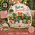 Plant Mama Bear “Bet on Yourself” Plant Lover Vinyl Sticker – 3”